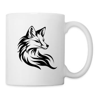 Fuchskopf, Tätowierung - Tasse - Weiß - Rechts