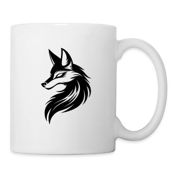 Fox head, simple, minimalist fox logo - Mug - white - Right