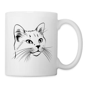 Cat, Cat Motif, Cat Face - Mug - white - Right
