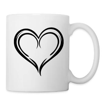 Herz, Liebe, Valentinstag, Symbol - Tasse - Weiß - Rechts