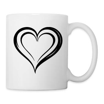 Herz, Liebe, Valentinstag, Symbol - Tasse - Weiß - Rechts