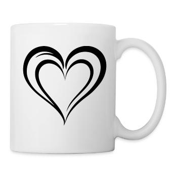Herz, Liebe, Valentinstag, Symbol - Tasse - Weiß - Rechts