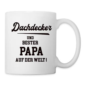 Bester Papa Dachdecker Dachdeckerei Vater Mann - Tasse - Weiß - Rechts