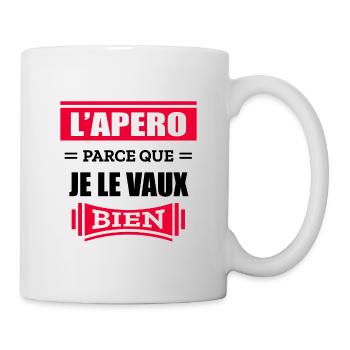 L'APÉRO PARCE QUE JE LE VAUX BIEN - Mug blanc - blanc - Droite