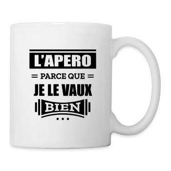 L'APÉRO PARCE QUE JE LE VAUX BIEN - Mug blanc - blanc - Droite