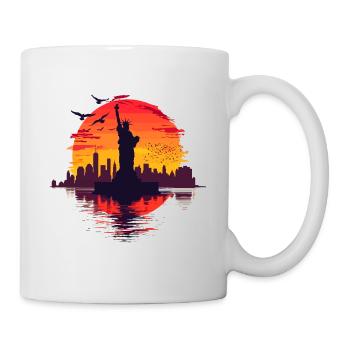 Statue de la Liberté de New York, Sun, États-Unis - Mug blanc - blanc - Droite