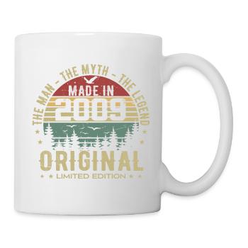 Original 2009 Retro 2009 Geburtstagsgeschenk 2009 - Tasse - Weiß - Rechts