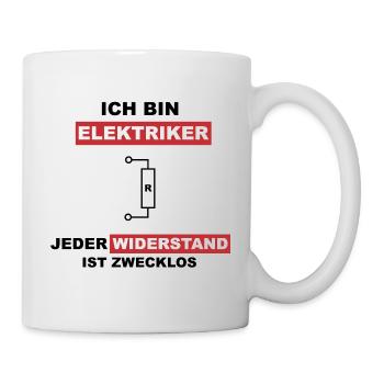 elektriker widerstand - Tasse - Weiß - Rechts