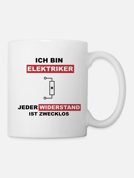 elektriker widerstand - Tasse - Weiß