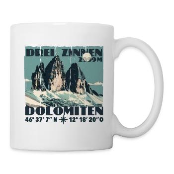 Three Peaks Dolomites Hiking Souvenir Lavaredo - Mug - white - Right