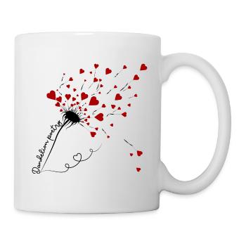 Sinnliche Herzchen Pusteblumen Poesie - Tasse - Weiß - Rechts