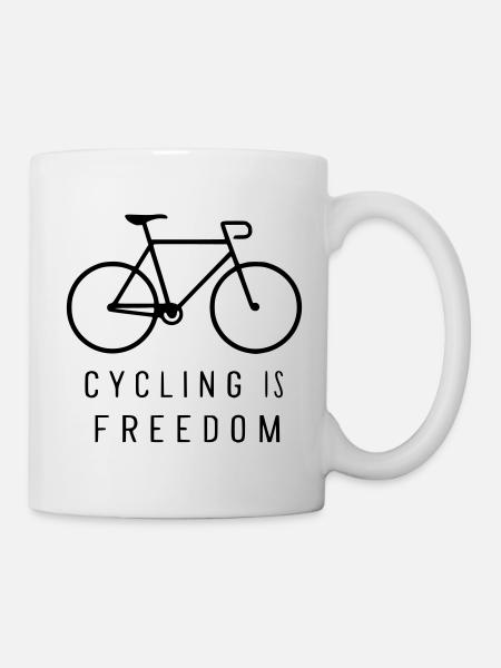 Fahrrad fahren ist Freiheit - Tasse - Weiß