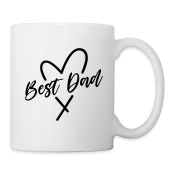 Bestes Papa-Herz - Tasse - Weiß - Rechts