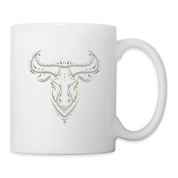 Taureau / Taureau / Zodiaque / Viking / Tatouage - Mug blanc - blanc - Droite