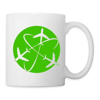 Planes travel around the world - Mug - white - Right
