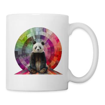 Panda in front of the rainbow / for animal lovers - Mug - white - Right