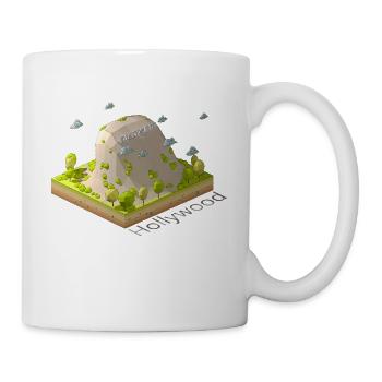 Geometrisches Low-Poly-Hollywood-Zeichen - Tasse - Weiß - Rechts