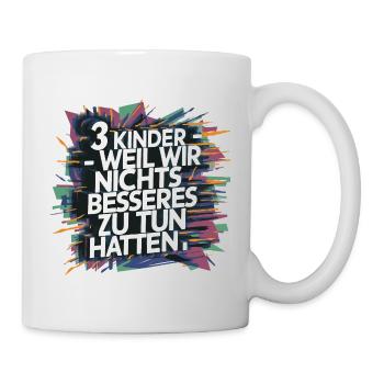Cadeau : Naissance, Troisième enfant, Trois enfants, Humour - Mug blanc - blanc - Droite