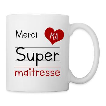Merci ma super maîtresse - Mug blanc - blanc - Droite
