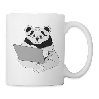 Panda with laptop - Tasse - Weiß - Rechts