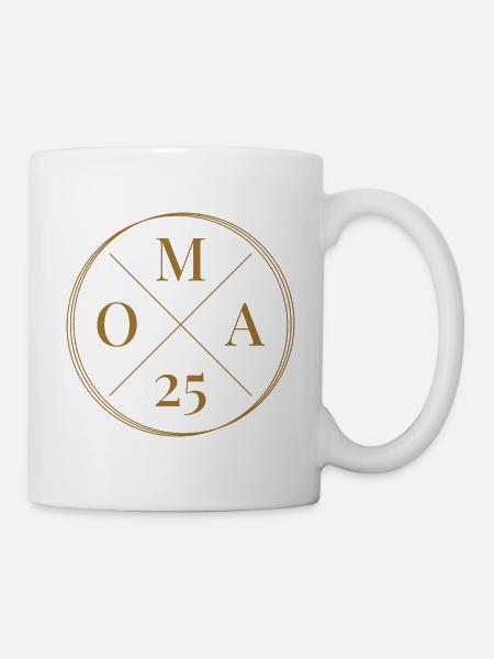 Oma 25 - Baby Ankündigung - Nachwuchs - Oma 2025 - Tasse - Weiß