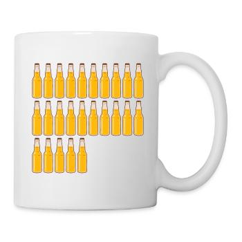 25 Bierflaschen - Bier - 25 Jahre - 25. Geburtstag - Tasse - Weiß - Rechts