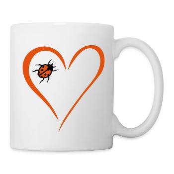 Heart with ladybug - Mug - white - Right