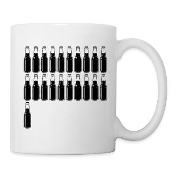 21 Bierflaschen - Bier - 21 Jahre - 21. Geburtstag - Tasse - Weiß - Rechts