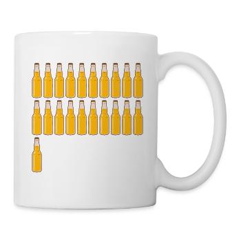 21 Bierflaschen - Bier - 21 Jahre - 21. Geburtstag - Tasse - Weiß - Rechts