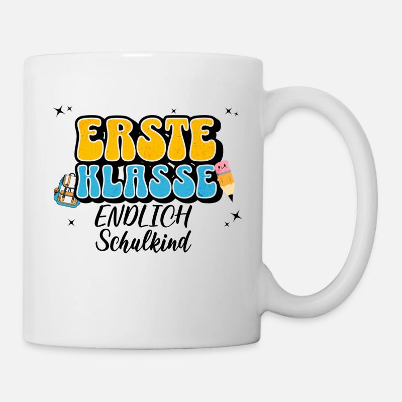 Inscription à l’école École Première année Cadeau d’enfant d’école - Mug blanc - blanc