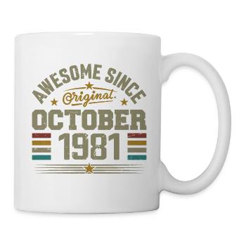 Born in October 1981 | Birthday October 1981 - Mug - white - Right
