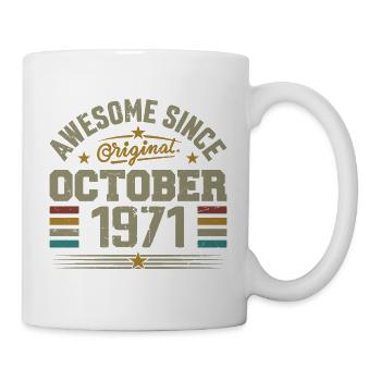Né en Octobre 1971 | Anniversaire Octobre 1971 - Mug blanc - blanc - Droite
