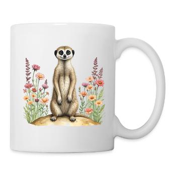Niedliches Erdmännchen - Tasse - Weiß - Rechts