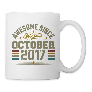 Né en Octobre 2017 | Anniversaire Octobre 2017 - Mug blanc - blanc - Droite
