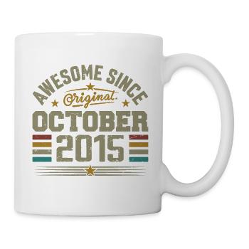 Né en Octobre 2015 | Anniversaire Octobre 2015 - Mug blanc - blanc - Droite