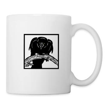 Rabe - Tasse - Weiß - Rechts