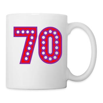 70. 70 ANS. 70e ANNIVERSAIRE. ANNIVERSAIRE 70 ANS. - Mug blanc - blanc - Droite