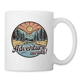 L’aventure vous attend - Mug blanc - blanc - Droite
