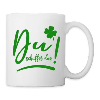 Du schaffst das! - Glücksbringer - Mut machen - Tasse - Weiß - Rechts