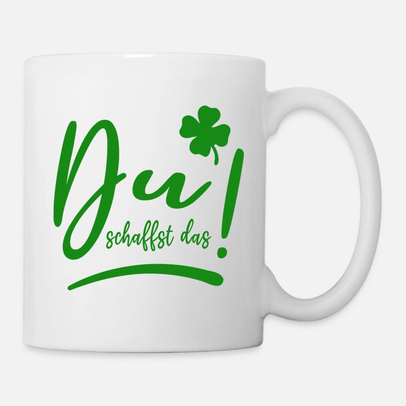 Du schaffst das! - Glücksbringer - Mut machen - Tasse - Weiß
