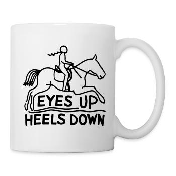 Les yeux vers le haut, les talons vers le bas - Mug blanc - blanc - Droite