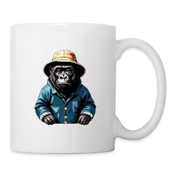 Gorilla Regenjacke - Tasse - Weiß - Rechts