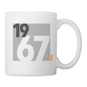 Hergestellt im Jahr 1967 Retro Modernistisches Design Geburtstagsgeschenk - Tasse - Weiß - Rechts