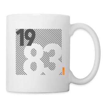 Hergestellt im Jahr 1983 Retro Modernistisches Design Geburtstagsgeschenk - Tasse - Weiß - Rechts