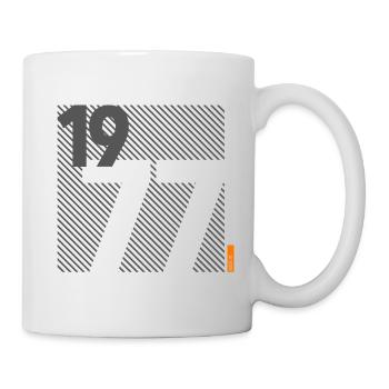 Hergestellt im Jahr 1977 Retro Modernistisches Design Geburtstagsgeschenk - Tasse - Weiß - Rechts