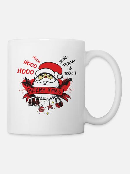 NOEL MERRY XMAS ROCK N ROLL - Mug blanc - blanc