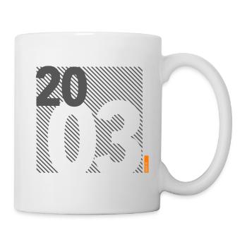 Fabriqué en 2003 Rétro moderniste Design Cadeau d’anniversaire - Mug blanc - blanc - Droite