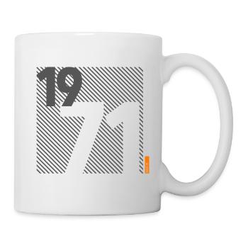 Hergestellt im Jahr 1971 Retro Modernistisches Design Geburtstagsgeschenk - Tasse - Weiß - Rechts
