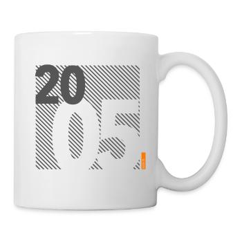 Fabriqué en 2005 Rétro moderniste Design Cadeau d’anniversaire" - Mug blanc - blanc - Droite