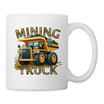 Large Dump Trucks, Construction Trucks, Dump Trucks, Boys - Mug - white - Right